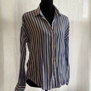 Rails - Josephine Blue & White Striped Button Down Shirt - XS